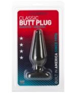 Doc Johnson Classic Butt Plug Smooth Medium – Black, Phthalate-Free