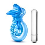 Blush Novelties Stay Hard 10 Function Vibrating Tongue Ring – Blue - Image 4