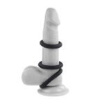 3 Ring Circus Penis Ring Set – Black, Phthalate-Free Silicone - Image 4