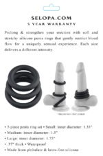 3 Ring Circus Penis Ring Set – Black, Phthalate-Free Silicone - Image 5