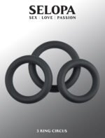 3 Ring Circus Penis Ring Set – Black, Phthalate-Free Silicone - Image 6