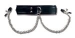 Vegan Leather Collar with Nipple Clamps – Black - Image 3