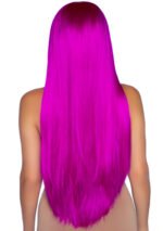 33 Inch Long Straight Center Part Wig - Raspberry - Image 2