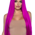 33 Inch Long Straight Center Part Wig - Raspberry