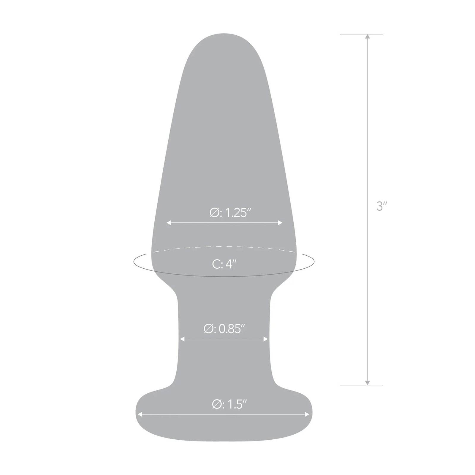 35-inch-glass-butt-plug 3.5 Inch Glass Butt Plug - Image 1