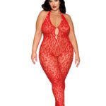 Rhinestone Bodystocking Dmnd - Queen Size - Poinsettia