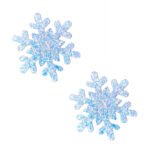 Super Sparkle White Chunky Glitter Snowflake Nipple Cover Pasties