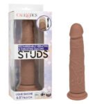 Rechargeable Vibrating and Thrusting Silicone Studs – Brown - Image 2
