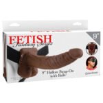 Fetish Fantasy Series 9-Inch Hollow Strap-on With Balls - Brown