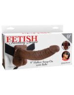 Fetish Fantasy Series 9-Inch Hollow Strap-On with Balls – Brown