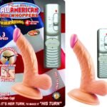 All American Mini Whoppers  Vbrating 4-Inch Curved Dong W/balls-Flesh