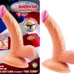 All American Mini Whoppers 5-Inch Curved Dong With Balls-Flesh
