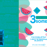 3some 3-in-1 Lubricant - Watermelon - 4 Fl. Oz.