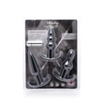 4 Piece Vibrating Anal Plug Set – Black - Image 2