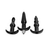 4 Piece Vibrating Anal Plug Set – Black - Image 3