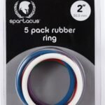 Rubber Cock Ring 5 Pack - 2 Inches - Rainbow