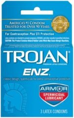 Trojan Enz Armor Spermicidal Lubricated Condoms – 3 Pack
