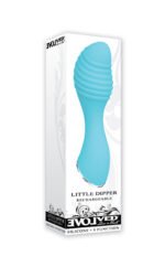 Little Dipper Rechargeable Vibrator with Pleasure Ridges – Blue - Image 5