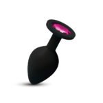 Cheeky Charms Gemma Pink Gem Medium Anal Plug – Black Silicone - Image 5