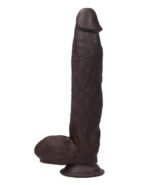 Real Skin 12 Dual Layer Dildo - Dark Brown - Image 3