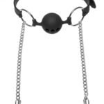 Hinder Silicone Breathable Ball Gag and  Nipple Clamps