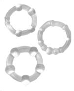 Ram Beaded Cock Rings – Clear, Phthalate-Free, 3-Pack - Image 3