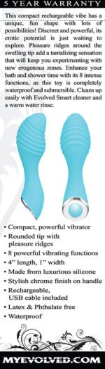 Little Dipper Rechargeable Vibrator with Pleasure Ridges – Blue - Image 4