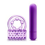 Play With Me - the Player - Vibrating Double Strap Ring - Purple - Image 2