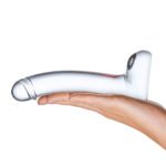 7 Inch Realistic Curved Glass G-Spot Dildo - Clear - Image 5
