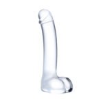 7 Inch Realistic Curved Glass G-Spot Dildo - Clear - Image 6