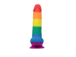 Pride 7.5" Rainbow Dildo – Silicone with Suction Cup Base - Image 3