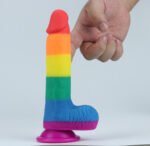 Pride 7.5" Rainbow Dildo – Silicone with Suction Cup Base - Image 5