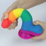 Pride 7.5" Rainbow Dildo – Silicone with Suction Cup Base - Image 7
