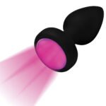 7x Light Up Rechargeable Anal Plug – Small, Black - Image 4