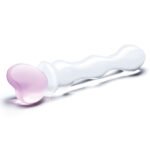 Sweetheart Glass Dildo – 8 Inch, Pink/Clear with Heart-Shaped Handle - Image 2