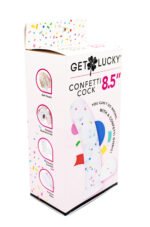 Confetti Cock 8.5 in Translucent Silicone Dildo with Suction Cup Base - Image 2