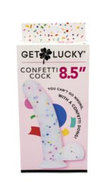 Confetti Cock 8.5 in Translucent Silicone Dildo with Suction Cup Base
