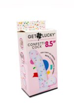 Confetti Cock 8.5 in Translucent Silicone Dildo with Suction Cup Base - Image 3