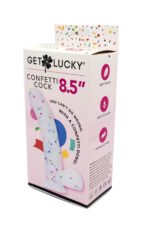 Confetti Cock 8.5 in Translucent Silicone Dildo with Suction Cup Base - Image 4