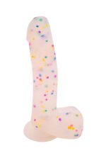 Confetti Cock 8.5 in Translucent Silicone Dildo with Suction Cup Base - Image 7