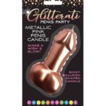 Pink Foil Penis Balloon Candle - Rose Gold