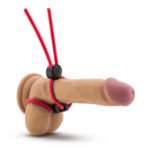 Stay Hard Silicone Double Loop Cock Ring – Red - Image 4