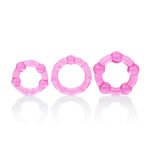 Island Rings Three-Pack Beaded Cock Ring – Pink - Image 4