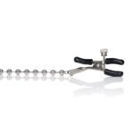 Silver Beaded Nipple Clamps – Black - Image 3