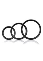 RingO Pro X3 Black Cock Ring – 3-Pack, Body-Safe Silicone - Image 2