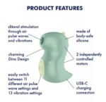 Satisfyer Din-Oooh Rechargeable Pressure Wave Vibrator – Green - Image 4