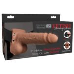 Fetish Fantasy Series 7 Inch Hollow Rechargeable Strap-on With Remote - Tan