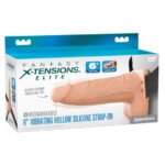 Fantasy X-Tensions Elite 6" Vibrating Hollow Silicone Strap-on - Light