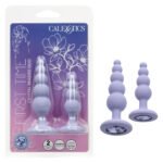 First Time Crystal Beaded Duo Anal Plug Set – Purple - Image 2