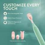 Blush Sage Oscillating Wand Vibrator – Platinum-Cured Silicone – Green - Image 3
